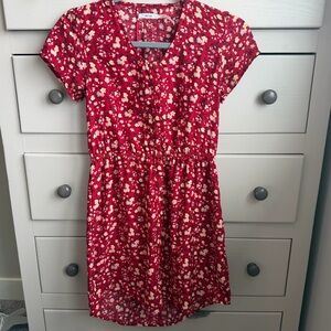 Urban Outfitters Kimchi Blue Red Floral Short Sleeve Dress